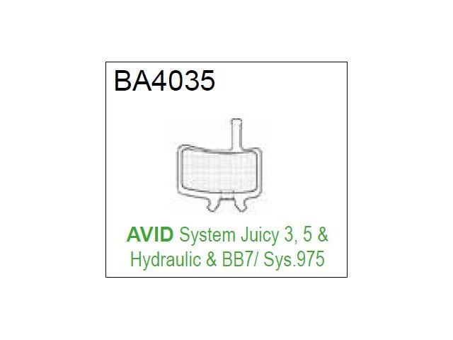 BRAKE AUTHORITY BA4035B - AVID JUICY 3 5 7 ULTIMATE BB 7 BRAKE PADS MTB BURLY