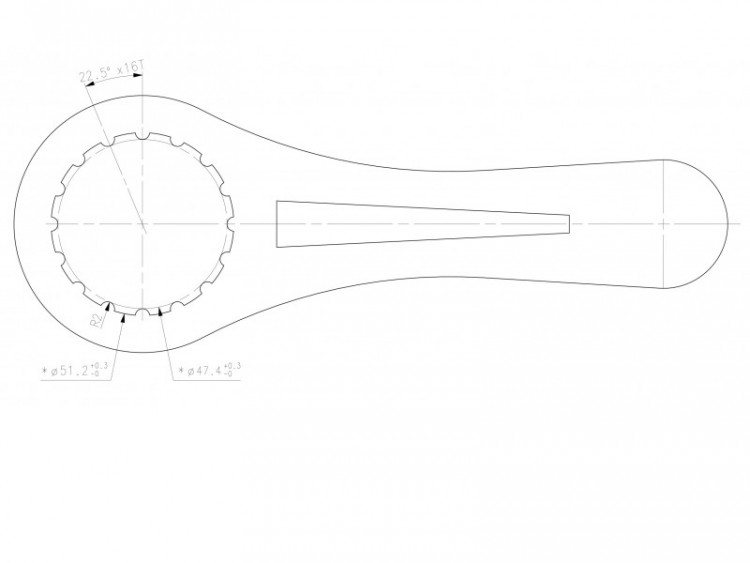 BLACK PEAK D47 BOTTOM BRACKET WRENCH